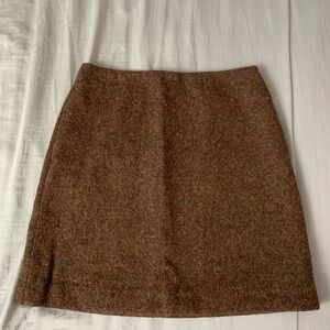 Uniqlo Brown Mini Wool Skirt